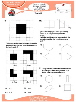 ilkokul 1. Sınıf Bilsem Zeka Testi 